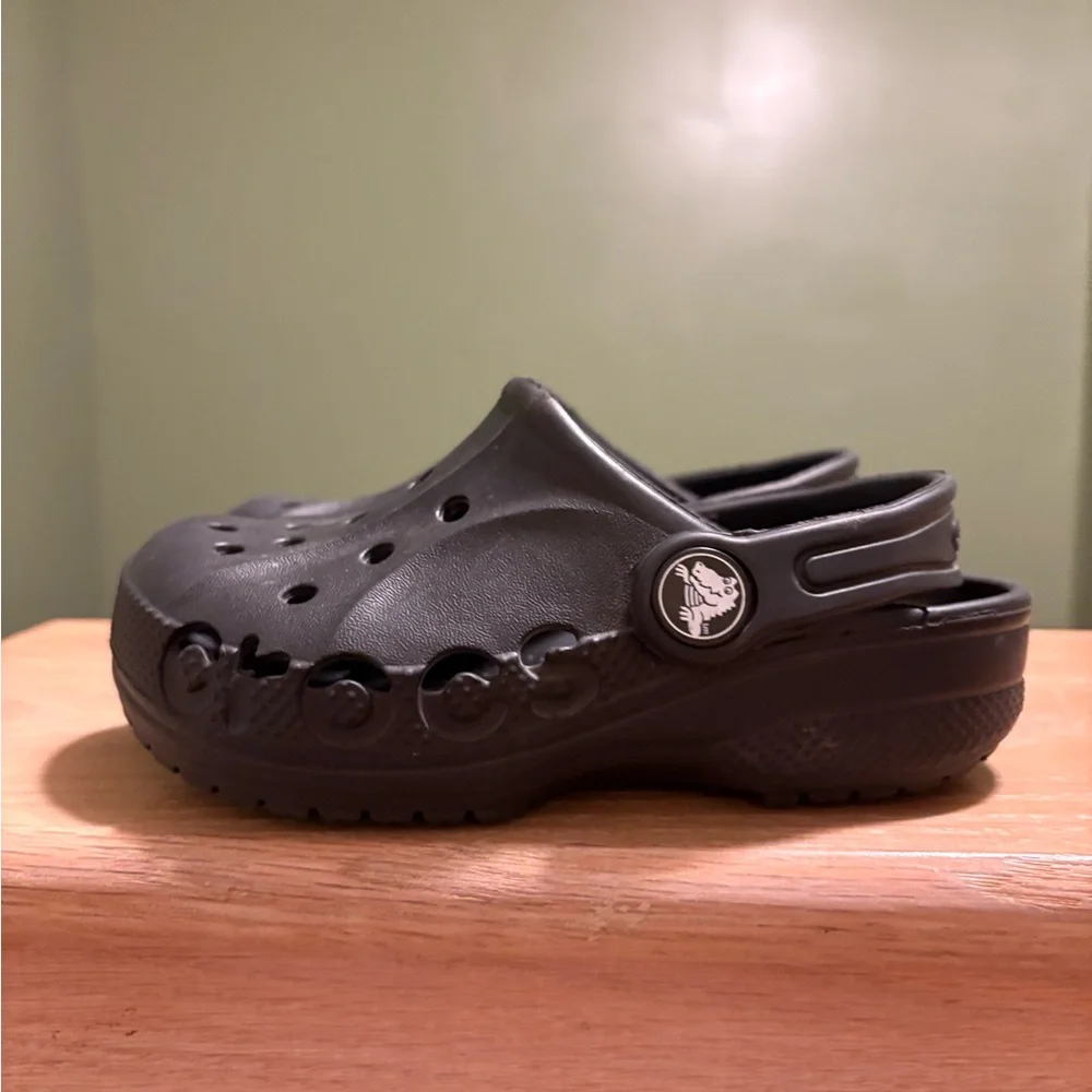 Kids Black Slip-On Clog Shoe